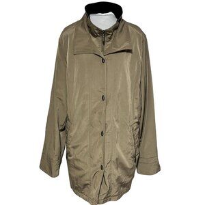 Fleet Street Ltd. Mens XL Olive Green, Beige Poly Coated Jacket